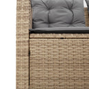 havesofa med bord og hynder L-formet polyrattan beige