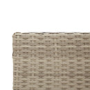 havesofa med bord og hynder L-formet polyrattan lysegrå