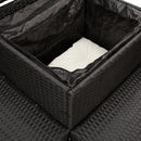 havesofa med bord og hynder L-formet polyrattan sort