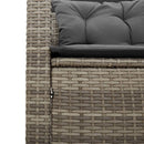 havesofa med bord og hynder L-formet polyrattan grå