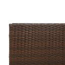 havesofa med bord og hynder L-formet polyrattan brun
