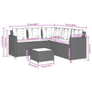 havesofa med bord og hynder L-formet polyrattan beige