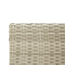 havesofa med bord og hynder L-formet polyrattan lysegrå