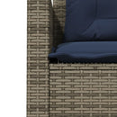 havesofa med bord og hynder L-formet grå polyrattan