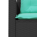 havesofa med bord og hynder L-formet sort polyrattan