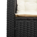 havesofa med bord og hynder L-formet polyrattan sort
