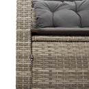 havesofa med bord og hynder L-formet polyrattan grå