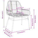 havestole 2 stk. polyrattan brun
