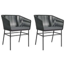 havestole 2 stk. med hynder polyrattan sort
