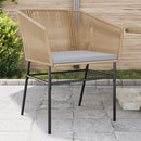 havestole 2 stk. med hynder polyrattan brun