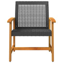 havestole 2 stk. polyrattan og akacietræ sort