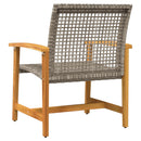 havestole 2 stk. polyrattan og akacietræ grå
