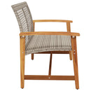 havebænk 112 cm polyrattan og akacietræ grå