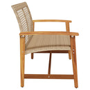 havebænk 112 cm polyrattan og akacietræ beige