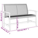 havebænk 112 cm polyrattan og akacietræ beige