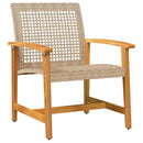bistrosæt 3 dele polyrattan og akacietræ beige