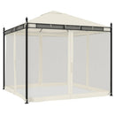 pavillon 2,93x2,93 m meshvægge stål cremefarvet