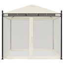 pavillon 2,93x2,93 m meshvægge stål cremefarvet