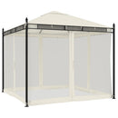 pavillon 2,93x2,93 m meshvægge stål cremefarvet