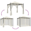 pavillon 2,93x2,93 m meshvægge stål cremefarvet