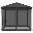 pavillon 2,93x2,93 m mesh-vægge stål antracitgrå