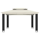 pavillon med dobbelt tag 3,94x2,96 m stål cremefarvet