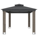 pavillon med dobbelt tag 3,94x2,96 m stål antracitgrå