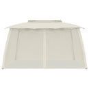 pavillon 3,93x2,93 m dobbelt tag + meshvægge stål cremefarvet