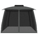 pavillon 3,93x2,93 m dobbelt tag + meshvægge stål antracitgrå