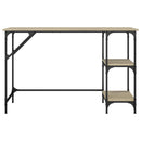 skrivebord 120x50x75 cm metal og konstrueret træ egetræsfarvet