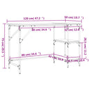 skrivebord 120x50x75 cm metal og konstrueret træ grå sonoma-eg