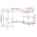 skrivebord 140x50x75 cm konstrueret træ sonoma-eg