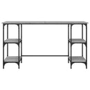 skrivebord 140x50x75 cm metal og konstrueret træ grå sonoma-eg