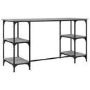 skrivebord 140x50x75 cm metal og konstrueret træ grå sonoma-eg