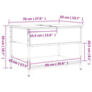 sofabord 70x50x50 cm konstrueret træ sort