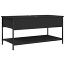 sofabord 100x50x50 cm konstrueret træ og metal sort