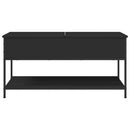 sofabord 100x50x50 cm konstrueret træ og metal sort