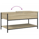 Sofabord 100x50x50 cm konstrueret træ og metal sonoma-eg