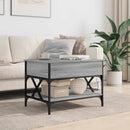 sofabord 70x50x50 cm konstrueret træ og metal grå sonoma-eg