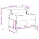 sofabord 70x50x50 cm konstrueret træ sort