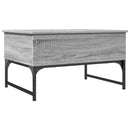 sofabord 70x50x40 cm konstrueret træ og metal grå sonoma-eg