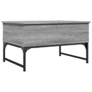 sofabord 70x50x40 cm konstrueret træ og metal grå sonoma-eg