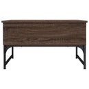 sofabord 70x50x40 cm konstrueret træ og metal brunt eg