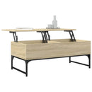 sofabord 100x50x40 cm konstrueret træ og metal sonoma-eg