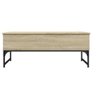 sofabord 100x50x40 cm konstrueret træ og metal sonoma-eg