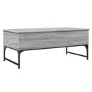 sofabord 100x50x40 cm konstrueret træ og metal grå sonoma-eg