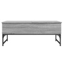 sofabord 100x50x40 cm konstrueret træ og metal grå sonoma-eg
