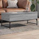 sofabord 100x50x40 cm konstrueret træ og metal grå sonoma-eg