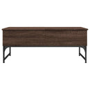 sofabord 100x50x40 cm konstrueret træ og metal brunt eg