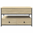 sofabord 85x50x50 cm konstrueret træ og metal sonoma-eg